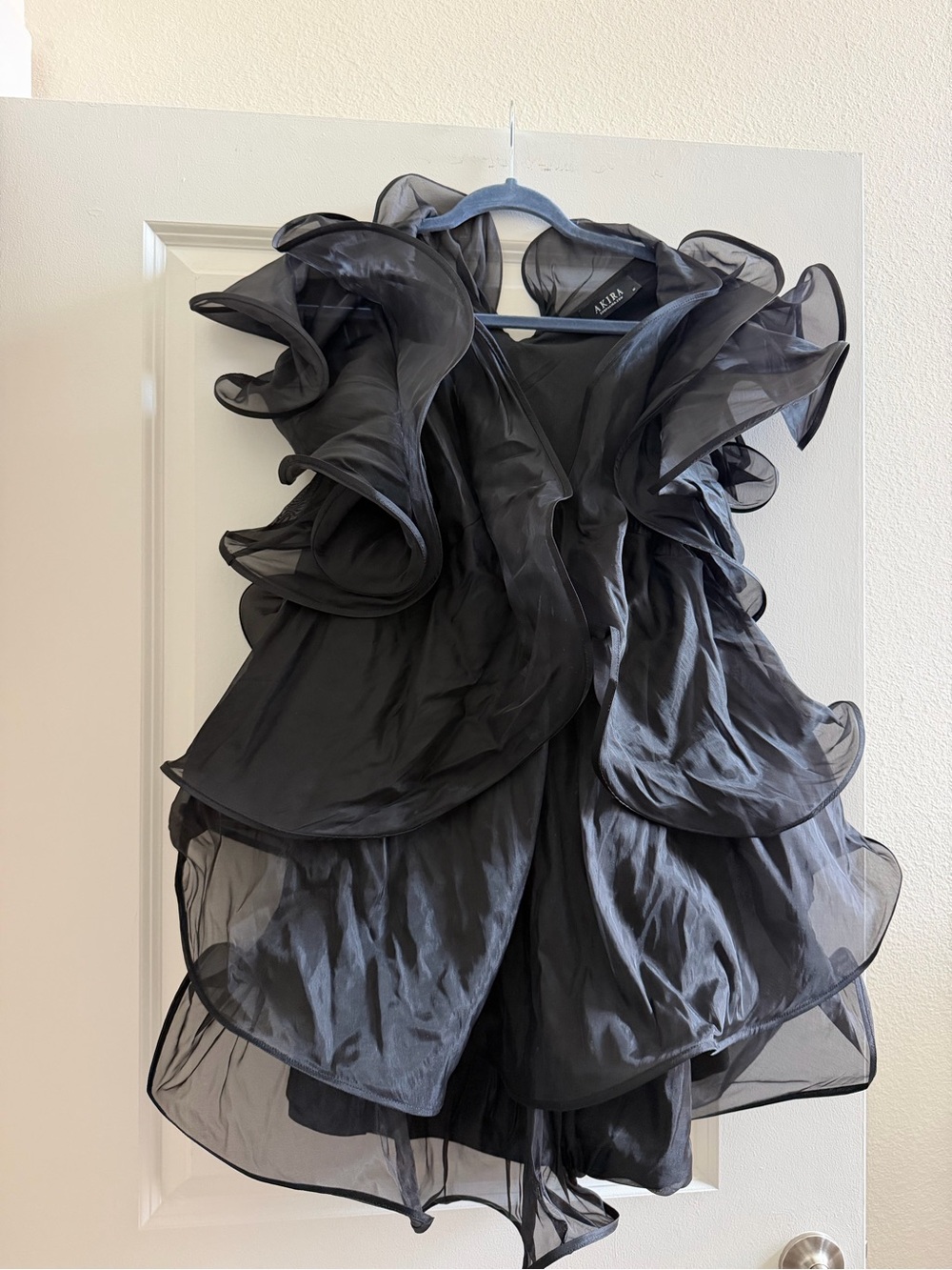 AKIRA Black Layered Ruffle Mini Dress